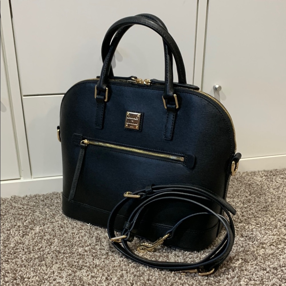 Dooney and Bourke Saffiano Leather Domed Satchel in black